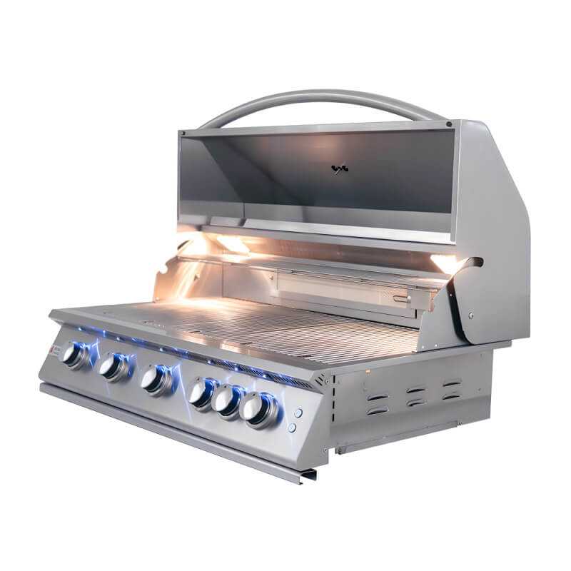 RCS Premier 40 Inch 5 Burner Built In Gas Grill | Sold Stainless Steel Cooking Grates
