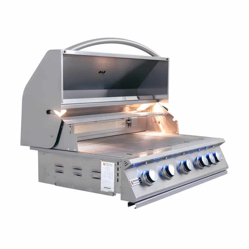 RCS Premier 40 Inch 5 Burner Freestanding Gas Grill | Interior Grill Lights