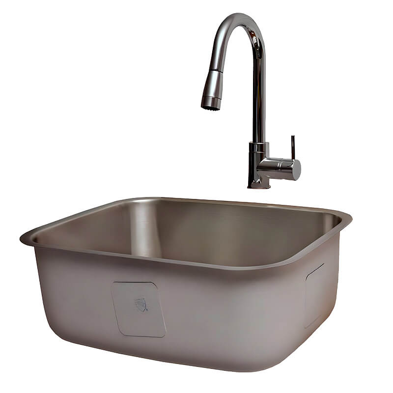 RCS Stainless Steel Undermount Sink With Faucet | 18 Gauge Stainless Steel