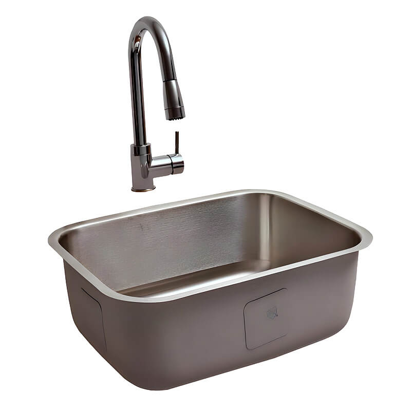 RCS 23 X 18 18-Gauge Single Bowl Stainless Steel Undermount Sink With Hot/Cold Faucet - RSNK2