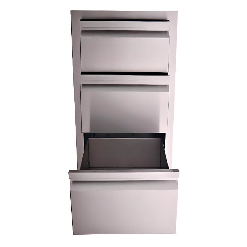 RCS Valiant 17 Inch Stainless Steel Triple Access Drawer | Full Extension Drawers