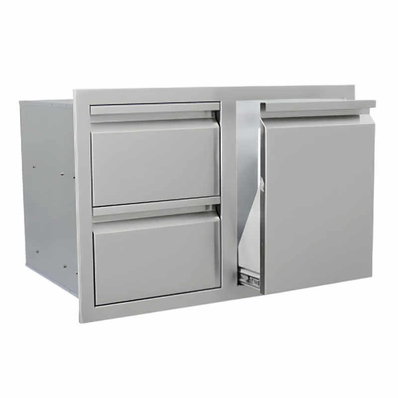 RCS Valiant 30 Inch Double Drawers with Propane Drawer Combo | Soft-Closing Drawers