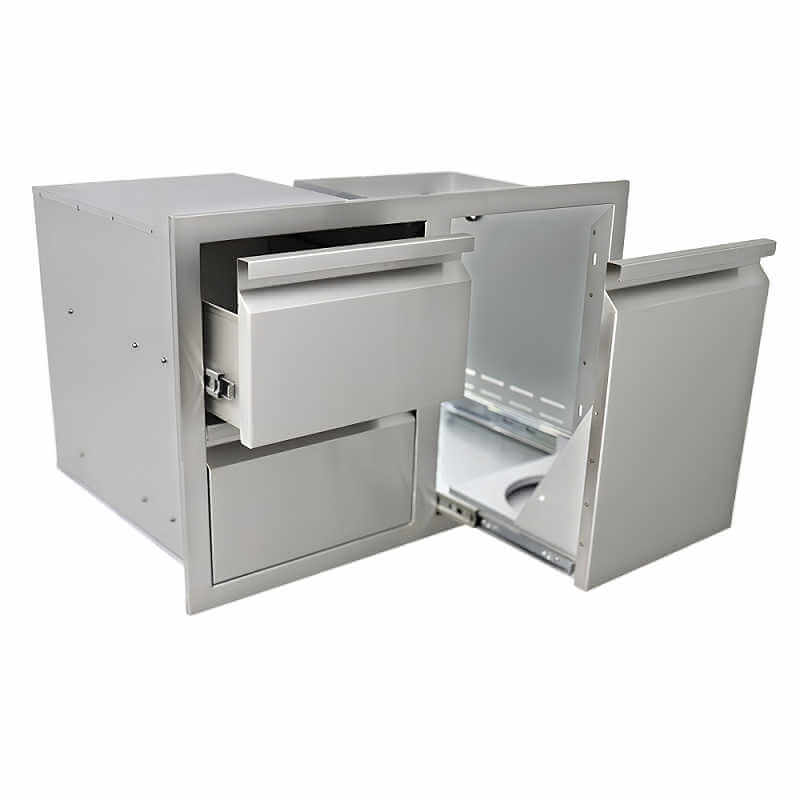 RCS Valiant 30 Inch Double Drawers with Propane Drawer Combo | Propane Tank Holder