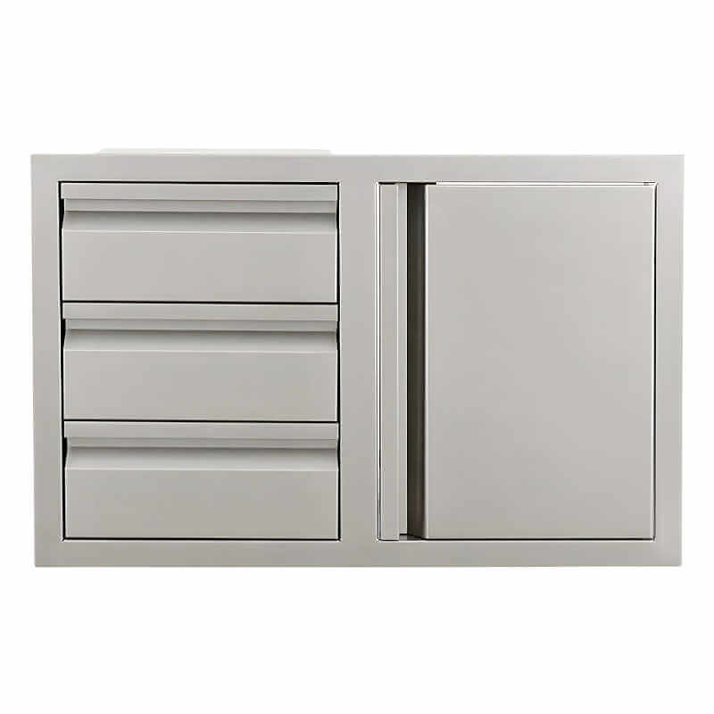 RCS Valiant 33 Inch Stainless Steel Triple Drawer & Door Combo