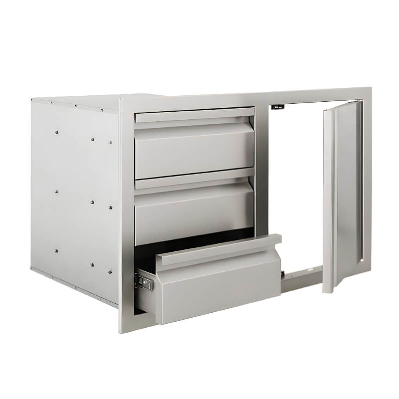 RCS Valiant 33 Inch Triple Drawer & Single Door Combo | Magnetic Door Latches