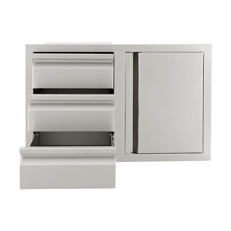 RCS Valiant 33 Inch Triple Drawer & Single Door Combo | Soft-Closing Drawers