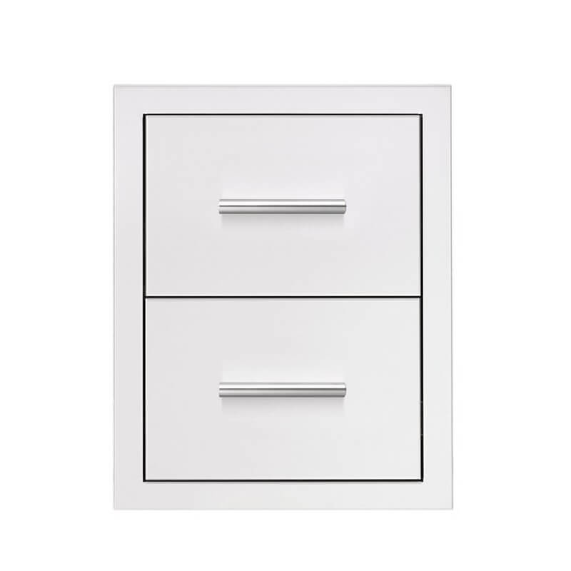 Summerset 17-Inch Stainless Steel Flush Mount Double Drawer - DR2-17