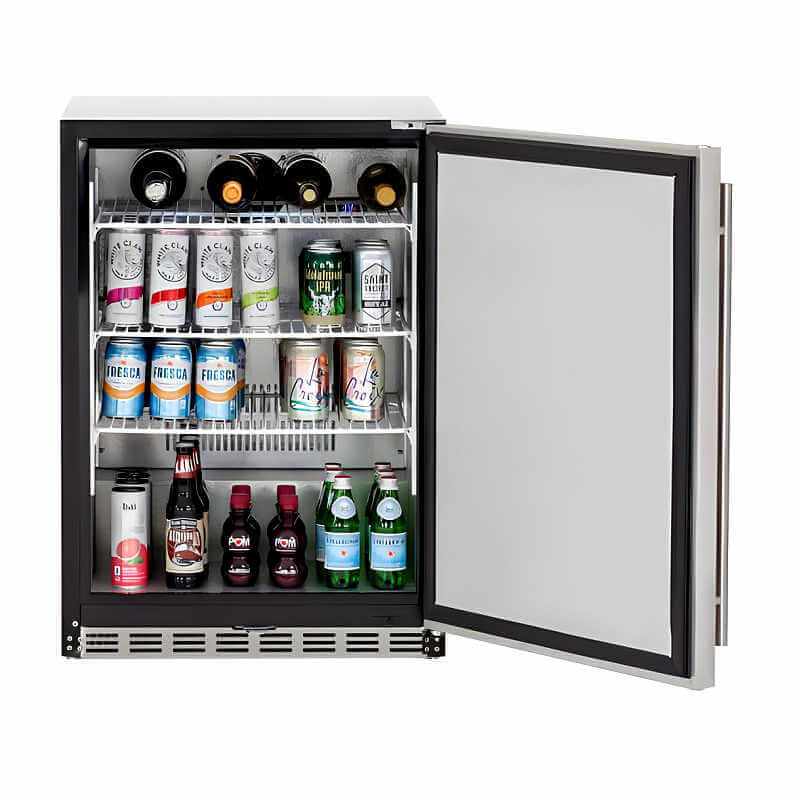 Summerset 24 Inch 5.3c Deluxe Outdoor Rated Refrigerator | Adjustable Wire Shelves