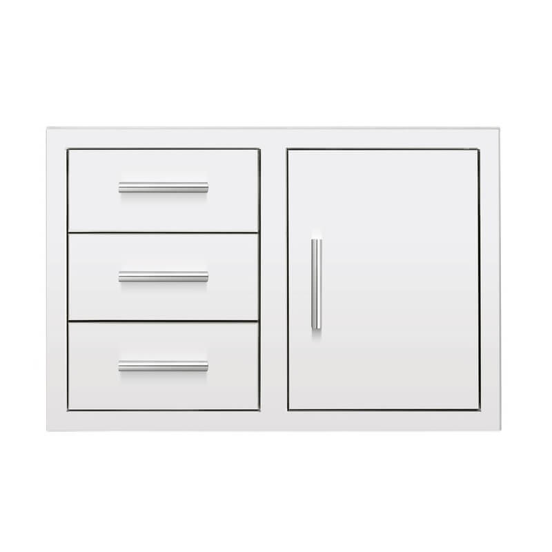 Summerset 33-Inch Triple-Drawer & Access Door Combo — #304 SS, Flush Mount