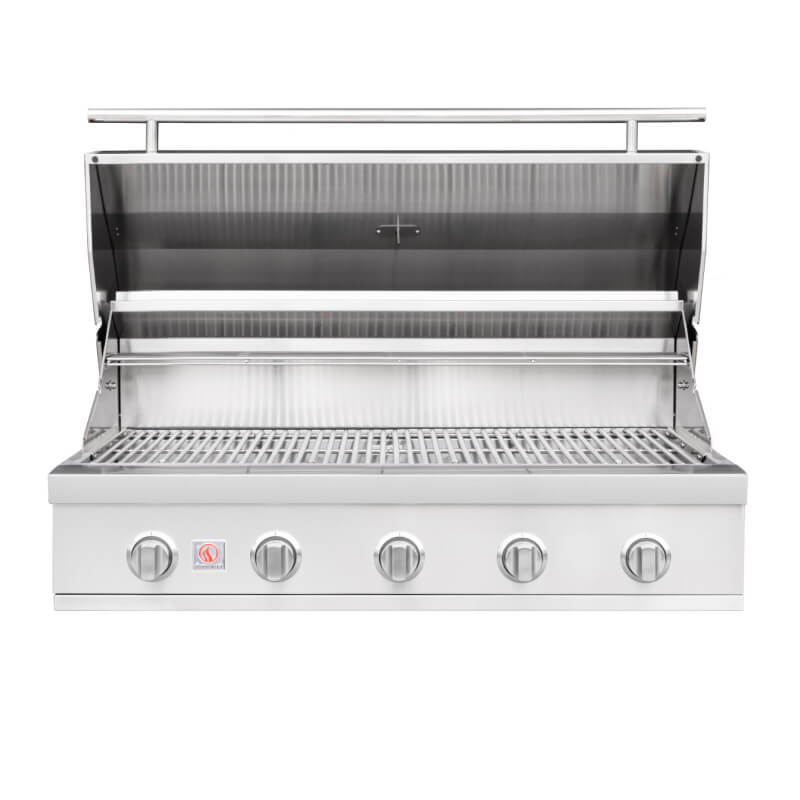 Summerset Sizzler 40-Inch Built-In Gas Grill Open Hood View — 875 Sq. In. Cooking Area