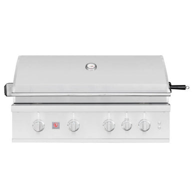 Summerset TRL Pro 40-Inch 4-Burner Built-In Gas Grill — 80,000 BTU, #304 SS, Spring-Assisted Hood