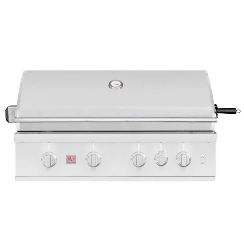 Summerset TRL Pro 40-Inch 4-Burner Built-In Gas Grill — 80,000 BTU, #304 SS, Spring-Assisted Hood