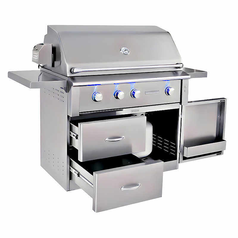 Summerset Alturi 42 Inch 3 Burner Freestanding Gas Grill | Deluxe Grill Cart