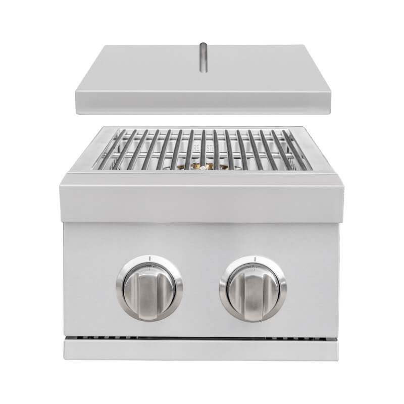 Summerset Sizzler Double Side Burner — Stainless Steel Lid Closed