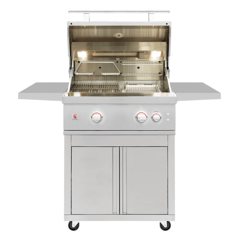 Summerset Quest Series 30-Inch 2 Burner Freestanding Gas Grill | Hood Opened