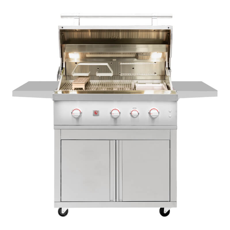Summerset Quest 36-Inch 3 Burner Freestanding Gas Grill |
 Hood open