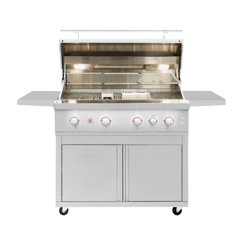 Summerset Quest 42-Inch 4 Burner Freestanding Gas Grill | Grill Hood Open