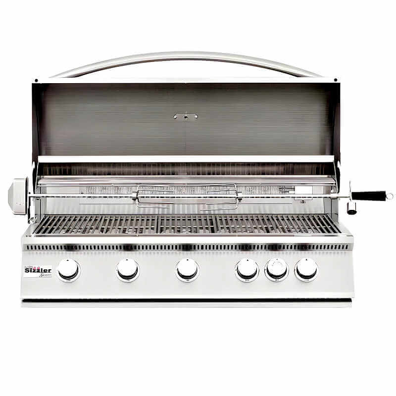 New Castle 71 Inch Grill Island | Summerset Sizzler 40-Inch 5 Burner Grill | Interior Construction