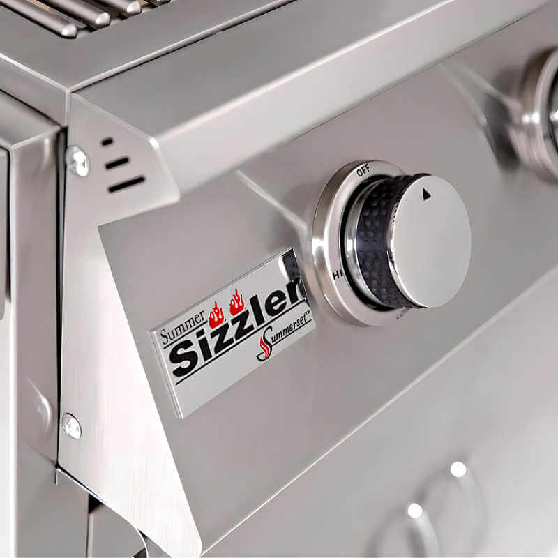 New Castle 71 Inch Grill Island | Summerset Sizzler 40-Inch 5 Burner Grill | Gas Control Knobs