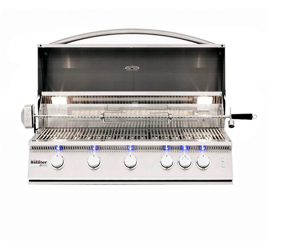 Summerset Sizzler Pro 40 Inch 5 Burner Freestanding Gas Grill | Double Lined Grill Hood