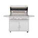 Summerset Sizzler Pro 40 Inch 5 Burner Freestanding Gas Grill w/ Cart | Hood Opened