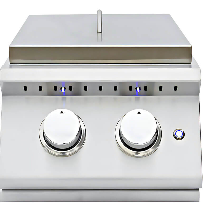 Summerset Sizzler Pro Built-In Double Side Burner | Stainless Steel Removable Lid