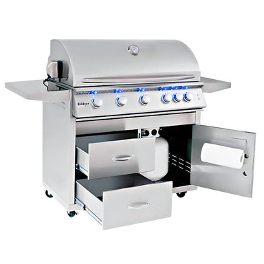 Summerset 40 Inch Sizzler Deluxe Stainless Steel Grill Cart with large storage capacity 