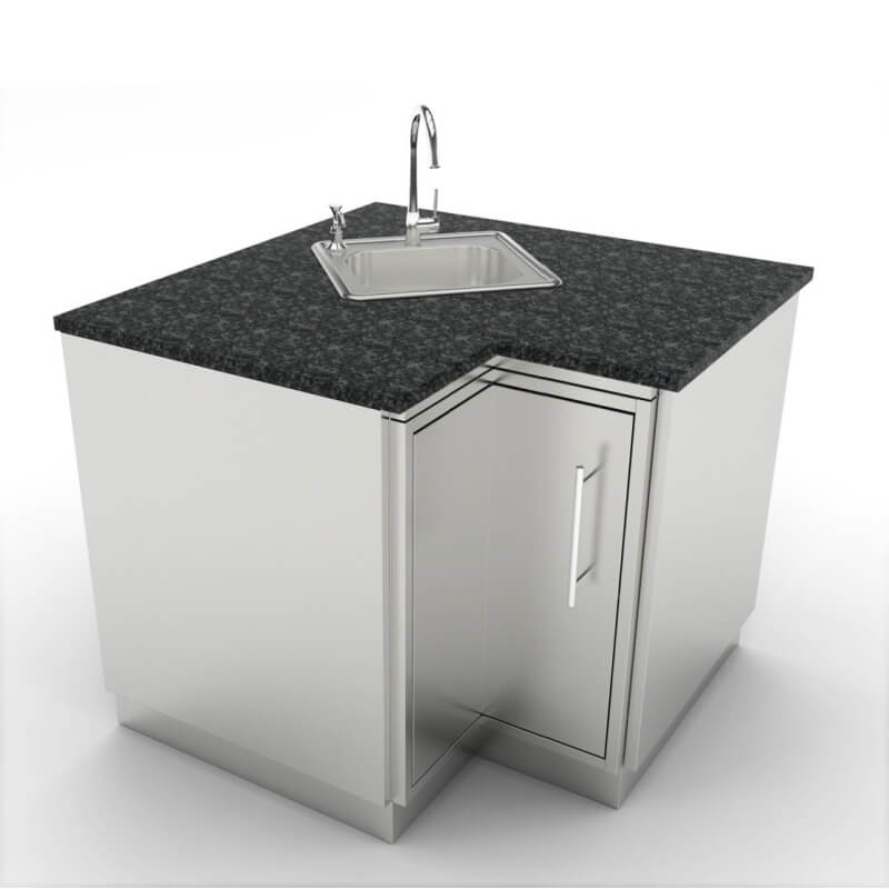 Sunstone 12″x 12″ Corner Cabinet | Sink Installed