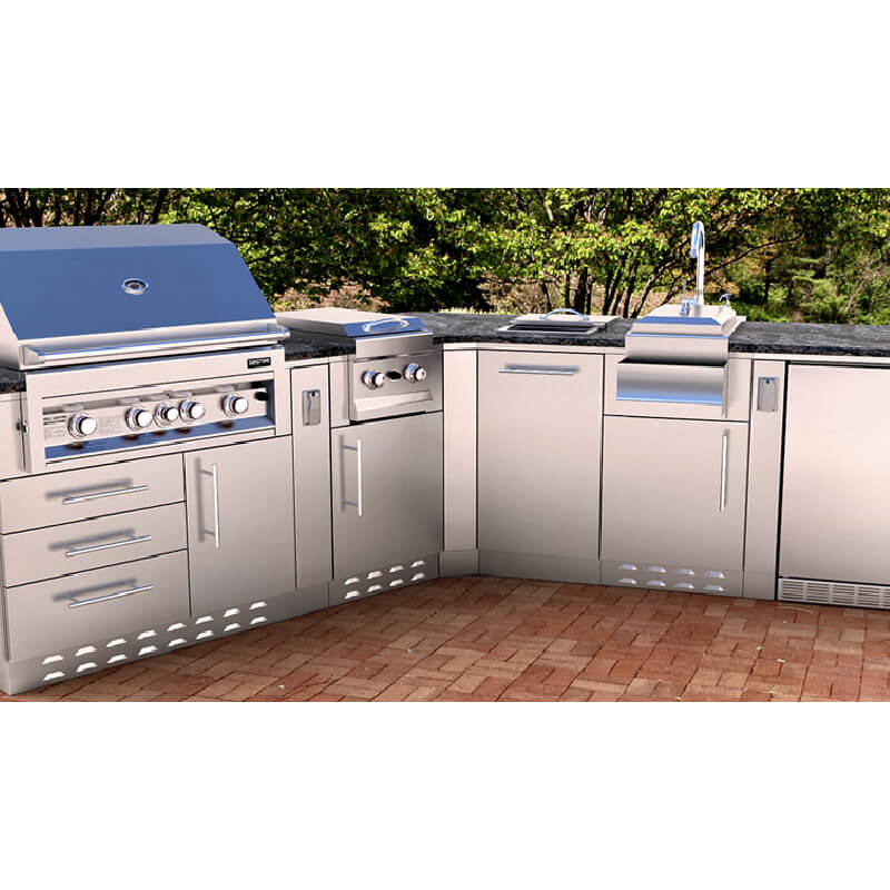 Sunstone 18-Inch Trash Drawer | Shown in Outdoor Kitchen