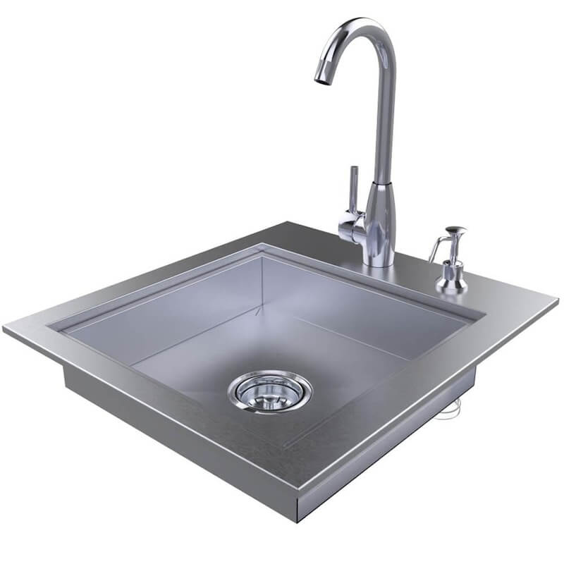 Sunstone 20-Inch ADA Compliant Outdoor Sink | Soap Dispenser