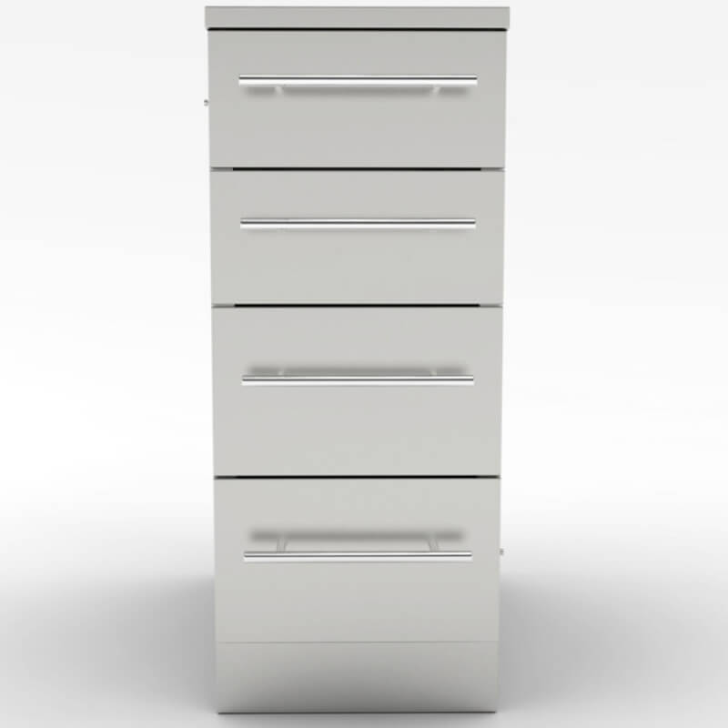 Sunstone 12-Inch 4 Multi Drawer Storage Base Cabinet | Front View