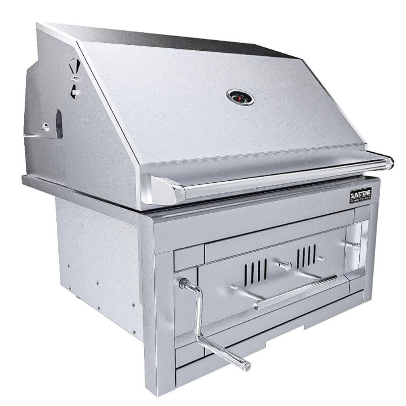 Sunstone 28 Inch Charcoal Grill | 304 Stainless Steel