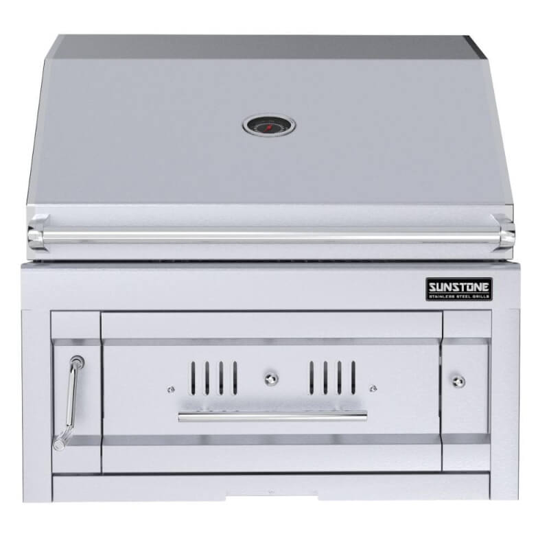 Sunstone SUNCHSZ28 Series 28 Inch Single Zone 304 Stainless Steel Charcoal Grill