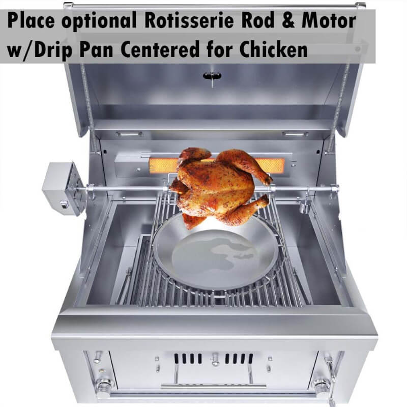 Sunstone 30 Inch Hybrid Grill | Optional Rotisserie Kit