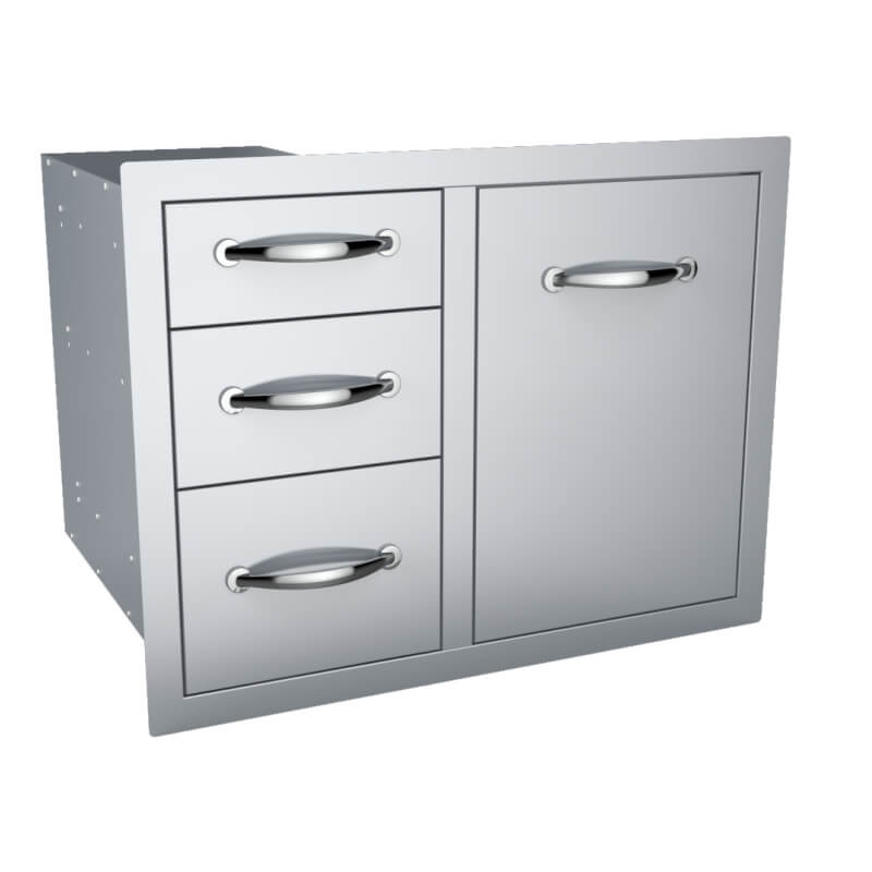 Sunstone 30-Inch Tank Tray Triple Drawer Combo