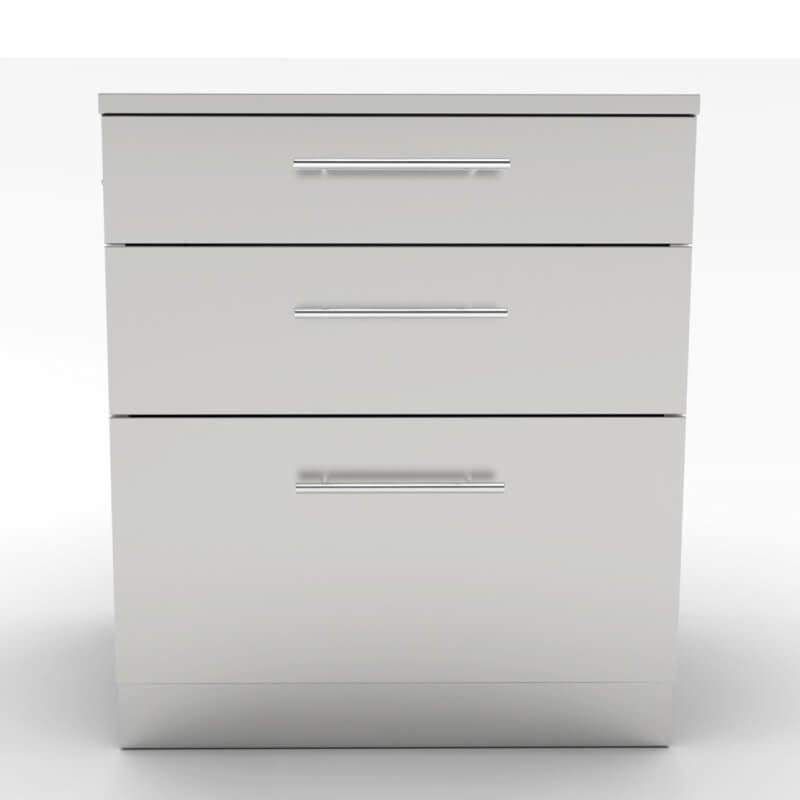 Sunstone 30-Inch Large Triple Drawer Cabinet | Front View