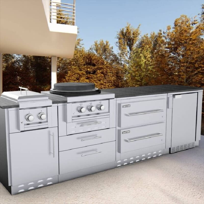 Sunstone 34-Inch Double Warming Drawer Cabinet | Shown in Grill Island