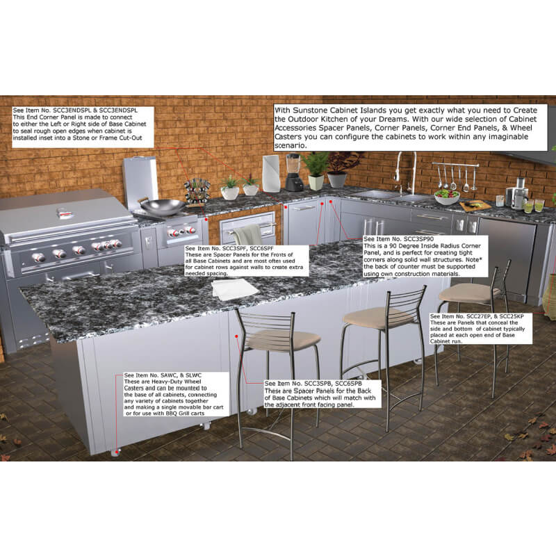 Sunstone 6-Inch Panel for Cabinet Front | Outdoor Kitchen