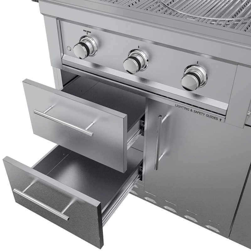 Sunstone Brazos 9 Ft Outdoor Kitchen | Double Drawer