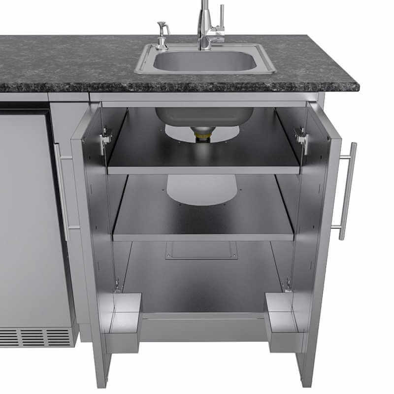 Sunstone Brazos 9 Ft Outdoor Kitchen | Sink Storage