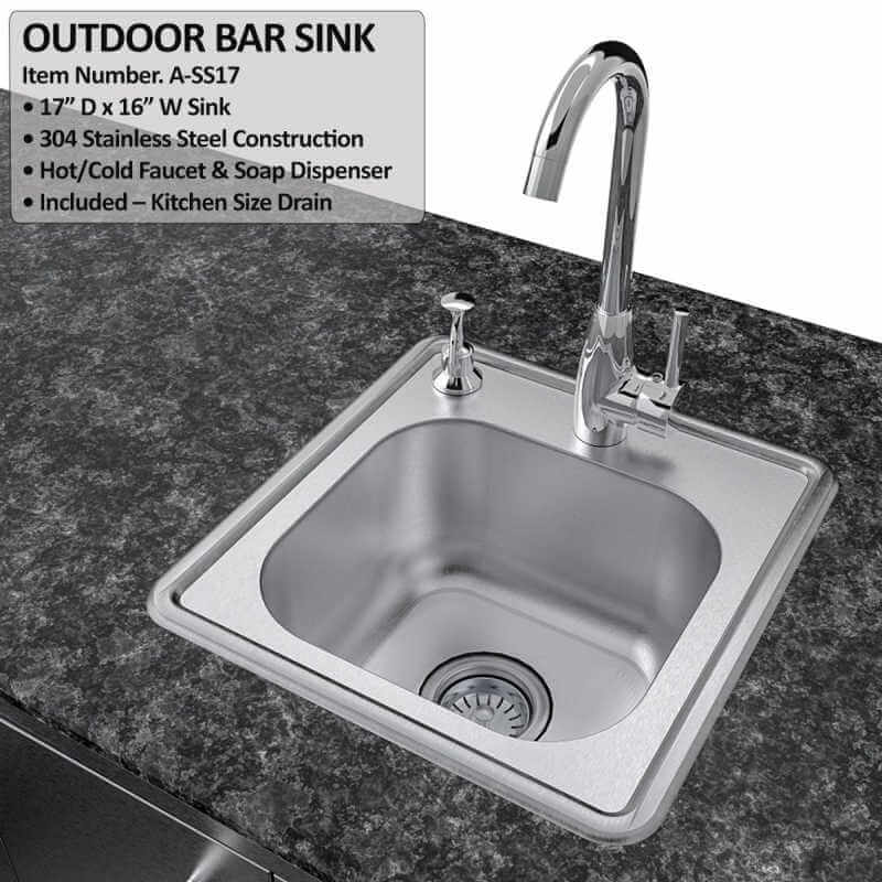 Sunstone Brazos 9 Ft Outdoor Kitchen | Sink Detail
