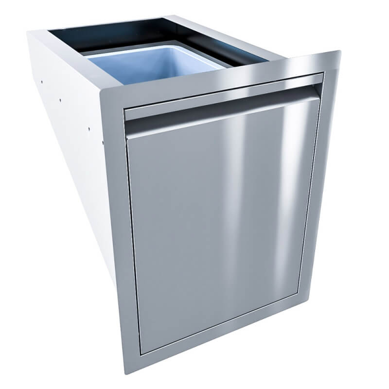 Sunstone Aruba Series 16-Inch Trash Drawer w/ Bin | Recessed Handle