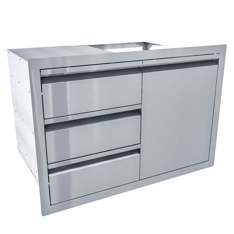 Sunstone Aruba Series 30-Inch Triple Drawer/Door Combo | 304 Stainless Steel