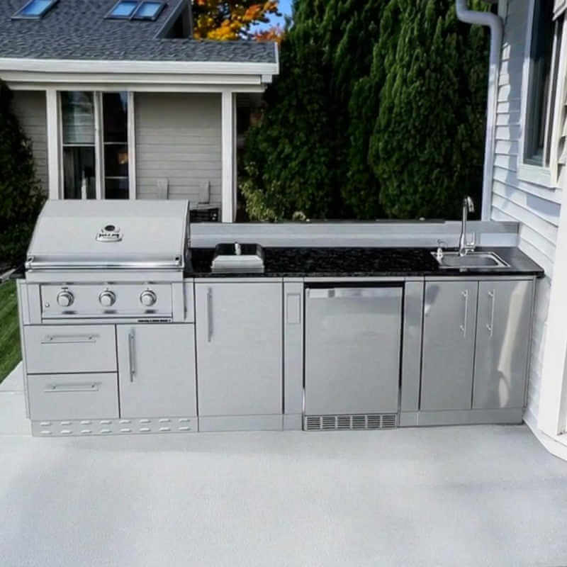 Sunstone Brazos 9 Ft Outdoor Kitchen Package | Countertop Not Included
