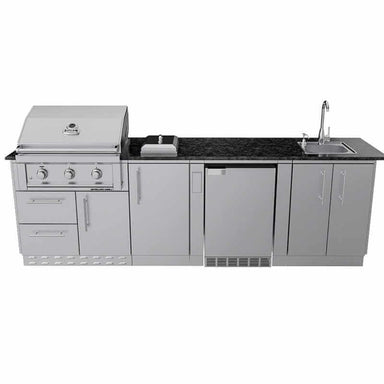 Sunstone Brazos 9 Ft Grill & Bar Sink Outdoor Kitchen Package