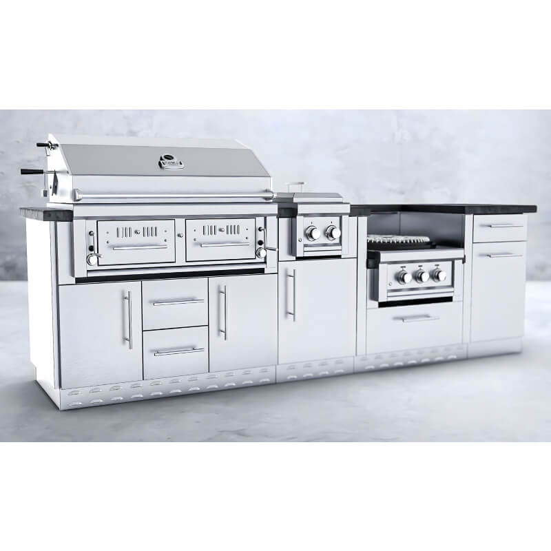 Sunstone Dallas Grill & Power Burner Island | Double Side Burner Included