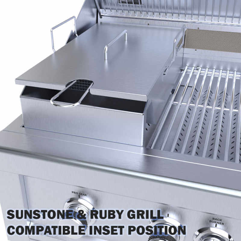 Sunstone Deep Fryer & Steamer Grill Insert | Installed on Grill