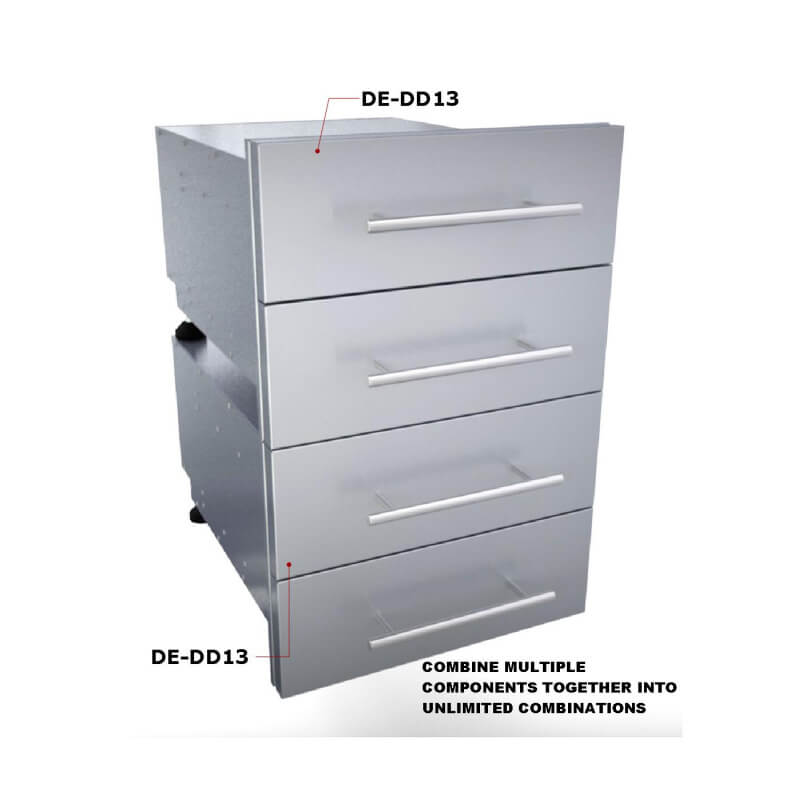 Sunstone Designer Series 13-Inch Double Drawer | (2) Stacked Configuration