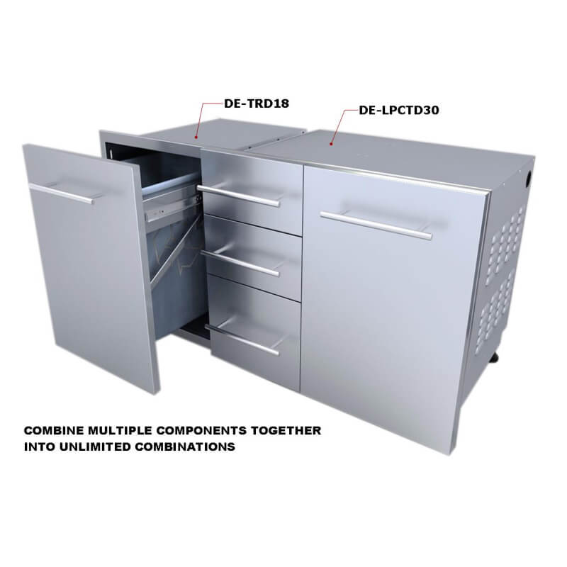 Sunstone Designer 18-Inch Trash Drawer | Combination Cabinet