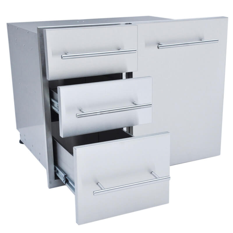 Sunstone Designer 30″ Propane Triple Drawer Combo | Soft-Close Drawers